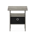 thumbnail image 3 of Mesa auxiliar Furinno Andrey con cajón para papelera, roble francés, gris/negro, 3 of 9