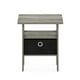 thumbnail image 3 of Mesa auxiliar Furinno Andrey con cajón para papelera, roble francés, gris/negro, 3 of 9