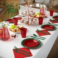 thumbnail image 3 of Exquisite 350 Piece Holiday Christmas Plastic Disposable Party Plates & Tableware Combo Set, 3 of 4