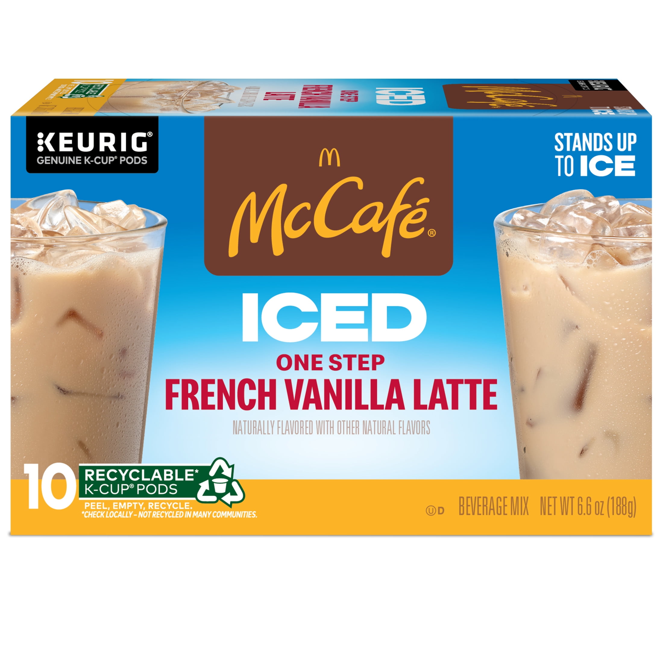 McCafe, ICED One Step French Vanilla Latte K-Cup Coffee Pods, 10 Count