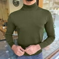 thumbnail image 6 of Fall Shirts for Men Men Casual Solid High Collar Slim Fit Knit Pullover Thin Sweater Blouse, 6 of 9