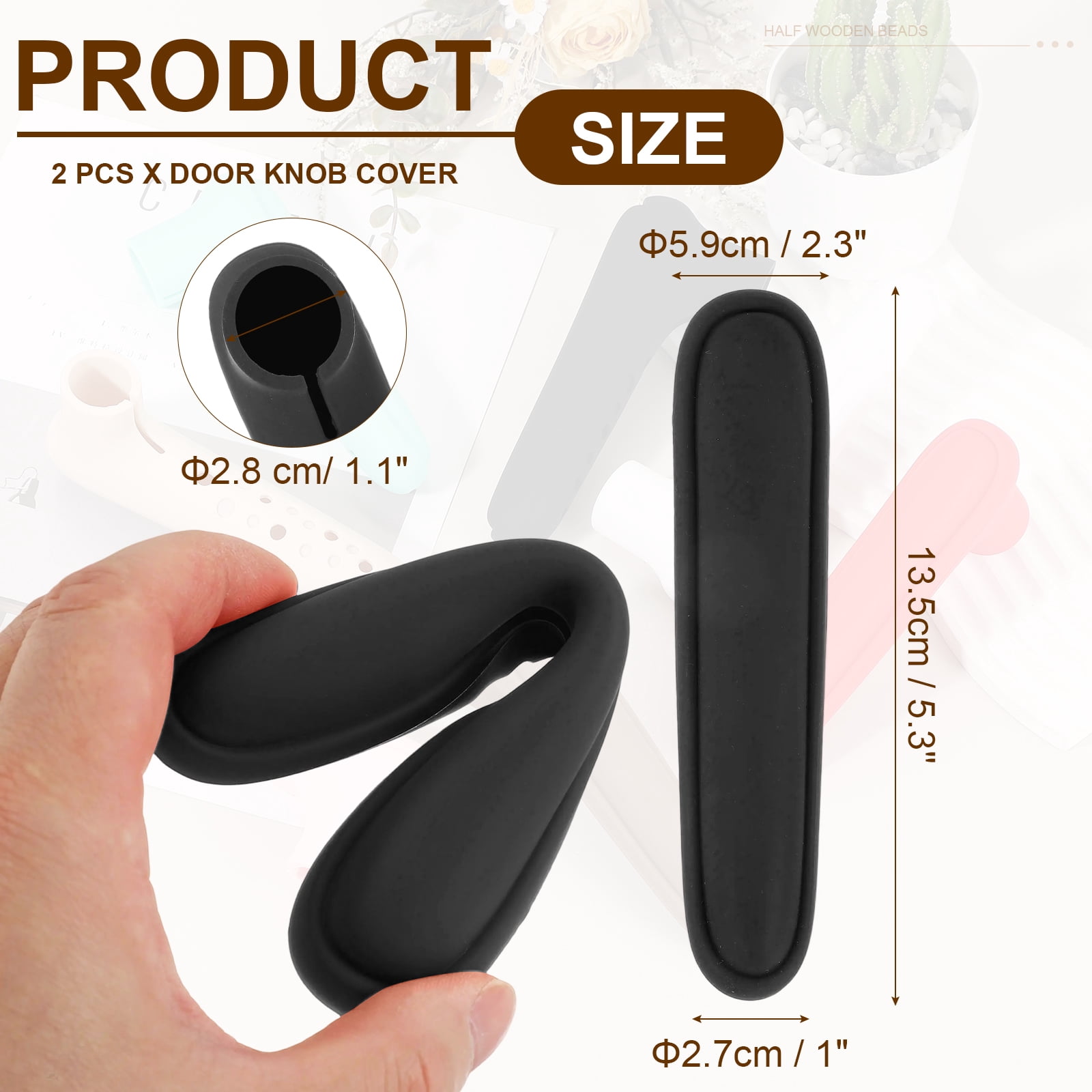 Unique Bargains Silicone Safety Anti-Collision Soft Cover Black 2Pcs