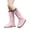 Pink, variant on Lightweight Foldable Tall Rubber Rain Boot Adjustable Drawstring Waterproof Calf High Proof Mud Boot Outdoor Gardening Walking Rain Shoe for Women Daily Travel Farm Yard Wet Weather Use