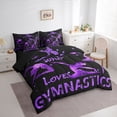 thumbnail image 3 of Homewish Gymnastics Dancing Lovers 7-Piece Twin Bedding Sets,Girls Gymnastic Sports Bedding Comforter Set,Purple Sequin Print Sheet Sets For Kids,Ultra Soft Home Decor Reversible, 3 of 8