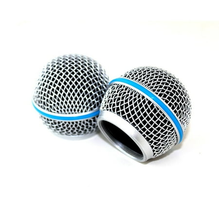 Weymic® Replacement Blue Steel Mesh Microphone Grill Head for Wm-bt58a Shure Sm58 Sm48 Wireless Microphone and Wired Mics, Beta 58 a Shure Sv100 Wireless Handhold Mics Pgx24/slx24/sm58 Microphones-2pc