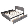 thumbnail image 6 of Queen Size Platform Bed with 4 Side Drawers,Upholstered Velvet Storage Bed Frame with Stud Trim Headboard and Footboard,Solid Wood Slats Support,No Box Spring Needed, 6 of 7