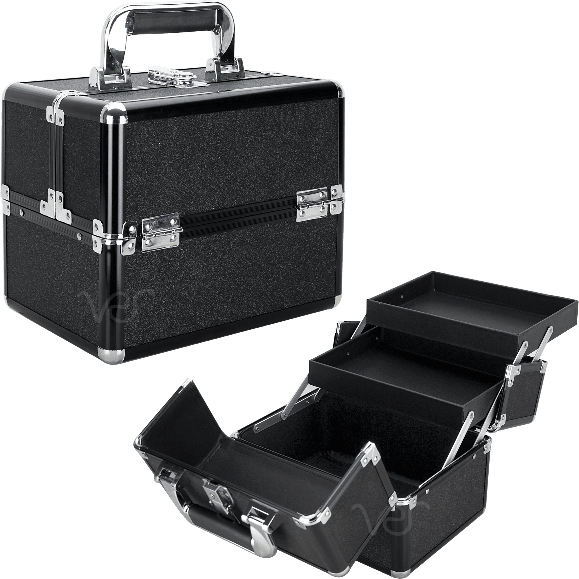 Makeup Organizer Cosmetic Cases for Travel with Two Extendable Trays