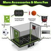 8X12FT Rectangular Trampoline with Enclosure Net, SEGMART Big Outdoor Rectangle Trampoline with Basketball Hoop, Large Square Trampoline 1322LBS Weight Capacity with Storage Bag for Kids, Adults