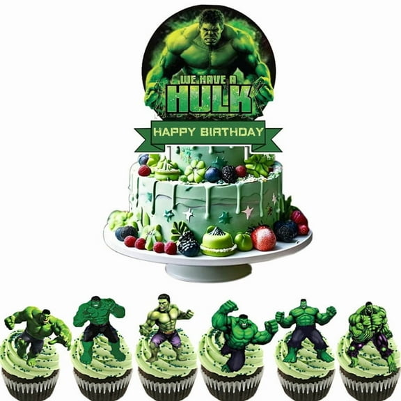 Hulk Party Decoratiom, 50 pcs Cake Decoration Party Supplies Cupcake Toppers cake decoration