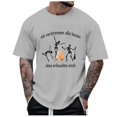 thumbnail image 1 of Haut à Manches Courtes Imprimé Thème Halloween pour Homme Col Rond Décontracté Graphique Feu Grande Taille Couleur Unie, 1 of 6