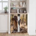 thumbnail image 6 of Cowboy Western Kitchen Curtain for Berdoom Living Room Cafe 45 Inch Length, Cowboy Hats Boots Desert Cacti Vintage Tiers Curtains Light Filtering Drapes Rod Pocket Window Treatment 2 Panels 52"Wx45"L, 6 of 8