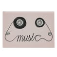thumbnail image 1 of Music Cutting Board, Music Letters Written by Cassette Tape Loud Improvisation Beat Pulse Tempo Image, Decorative Tempered Glass Cutting and Serving Board, Large Size, Pink Black, by Ambesonne, 1 of 1