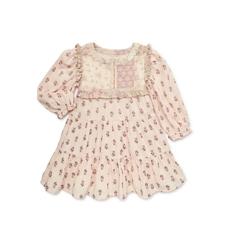

easy-peasy Baby and Toddler Girls Woven Patchwork Dress Sizes 12 Months-5T