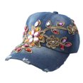 thumbnail image 1 of Baseball Cap Solid Color Windproof Lightweight Fashionable Bling Rhinestone Hip Hop Hat Birthday Gift, 1 of 10