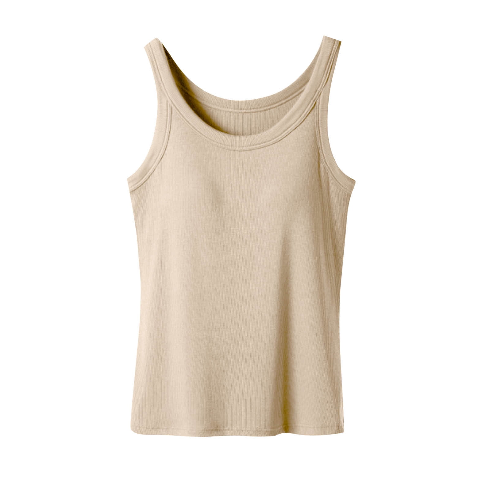 ylioge Womens Plus Size Tank Tops Built in Bras L-5X Sleeveless Crewneck Camisoles Pullover Stretchy Slim Solid Color Basic Loungewear Workout Vests