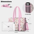 thumbnail image 5 of Teacher Tote Bag,Floral Baseball Pattern Teacher Utility Tote Bag,Large Work Tote Bags for Women with Multiple Pockets,Top Zipper Closure,13.8x10.6x6.7 Inch, 5 of 5