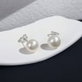 thumbnail image 3 of Yami 6-6.5mm Classic Freshwater Cultured White Pearl Earrings Pearl Studs with 925 Sterling Silver Timeless Elegance for Women, 3 of 11