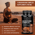 thumbnail image 6 of (2 Pack)Mushroom Supplement 2760mg,180 Capsules - 10 Mushrooms Blend - Reishi,Lions Mane,Cordyceps,Chaga,Turkey Tail, Maitake,Shiitake,Oyster Nootropic Complex - Brain,Energy,Focus Pills, 6 of 7