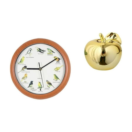 Wall Clock Bird Clock Fruit Sculpture Smooth Ceramic Texture for Living Room Bedroom Cafe Display