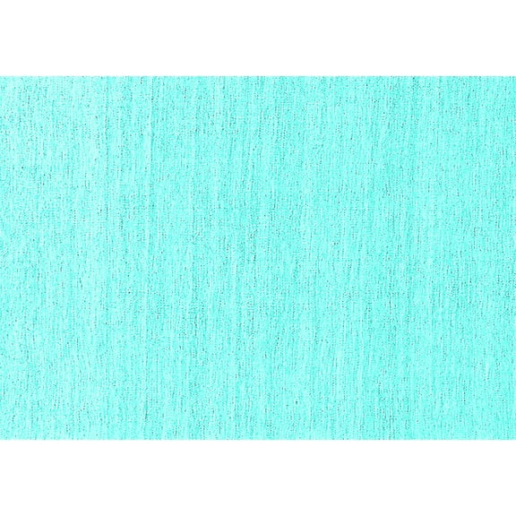 Ahgly Company Indoor Rectangle Solid Turquoise Blue Modern Area Rugs, 7' x 9'