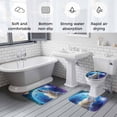 thumbnail image 6 of Wolf Bathroom Rugs Set Watercolor Roaring Wolf Fantasy Universe Planet Forest Tree Non Slip Absorbent Soft Bath Mats 3 Piece Set with Bathroom Rug, U-Shaped Floor Mat, Toilet Seat Cover Large Size, 6 of 9