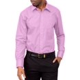 thumbnail image 2 of G-Style USA Men's Regular Fit Long Sleeve Solid Color Dress Shirts - Lilac - 1X - 17-17.5 - 34-35, 2 of 6