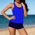 thumbnail image 4 of HAPIMO 3 Piece Tankini Swimsuit for Women Tank Top Bathing Suits & Sports Bra & Boy Shorts Lightweight Casual Summer Beach Vacation Sets with Chest Pad Blue L, 4 of 9