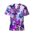 thumbnail image 6 of Vsdgher Flying Butterflies Print Men's Dry Fit Mesh Athletic Shirts Moisture Wicking Tennis T-Shirt Tops, 6 of 9