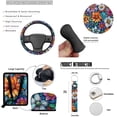 thumbnail image 7 of Yuyamidu Boho Flowers Car Seat Covers Full Set with Steering Wheel Accessories Car Seat Belt Cover Auto Rear View Mirror Cover Trash Bin Car Coasters Keychain Chapstick Holder, 7 of 7