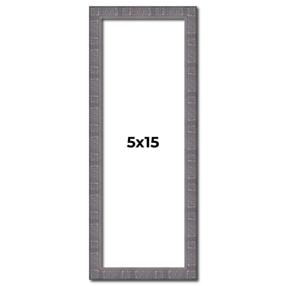 5x15 Frame Slate Blue Distressed Rustic Solid Wood Picture Frame | 0.75 Inch Moulding Width |