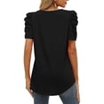 thumbnail image 1 of Camisa Casual Para Mujer, Camisa De Verano Con Mangas Abullonadas, Ligera, De Color Sólido, Cuello En V Para La Oficina Para El Hogar Ccdes Otros, 1 of 6