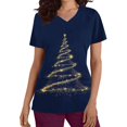 thumbnail image 5 of LSLJS Christmas Scrub Tops Women Plus Size V Neck T Shirts Casual Christmas Tree Printed Work Tops, Gift for Women, S-5XL, 5 of 5