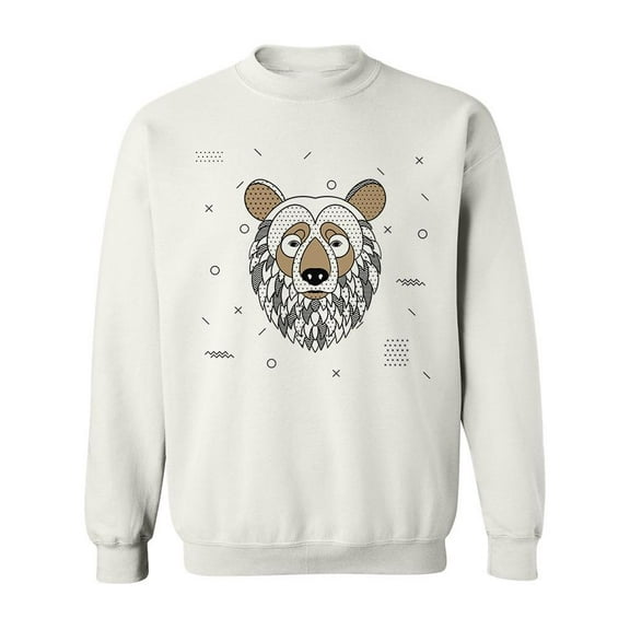 Pointillism Bear Design Sweatshirt Men -Image by Shutterstock, Male XX-Large