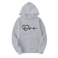 thumbnail image 2 of Eashery Womens Hoodies Drawstring Long Sleeve Hoodies Tops Casual Long Sleeve Sweatshirt Zip Up Hoodies for Women (Grey,XXL), 2 of 3