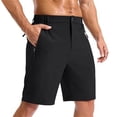 thumbnail image 2 of lcziwo Mens Shorts Casual Big and Tall Relaxed Fit Summer Elastic Waist Hiking Shorts Beach Travel Golf Dress Shorts with Zip Pockets Black XXL, 2 of 10
