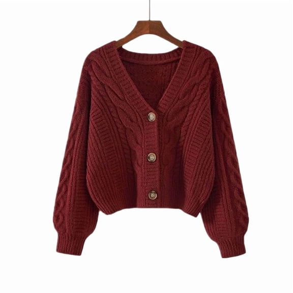 Women's Casual Long Sleeve V Neck Button Down Cardigan Sweater Knit Outwear 2026