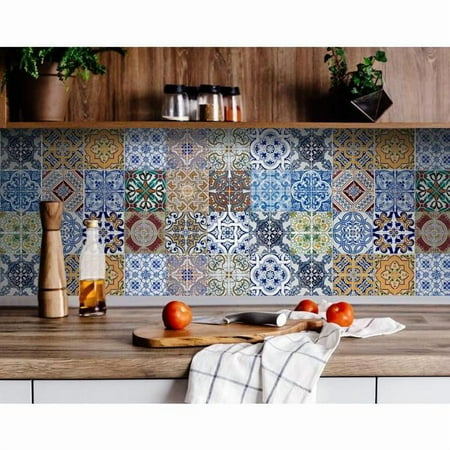 6" X 6" Kyla Mutli Mosaic Peel and Stick Tiles