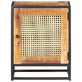 thumbnail image 3 of Mesita de noche VidaXL de madera de mango rugosa con caña natural, 40 x 30 x 50 cm, 3 of 8