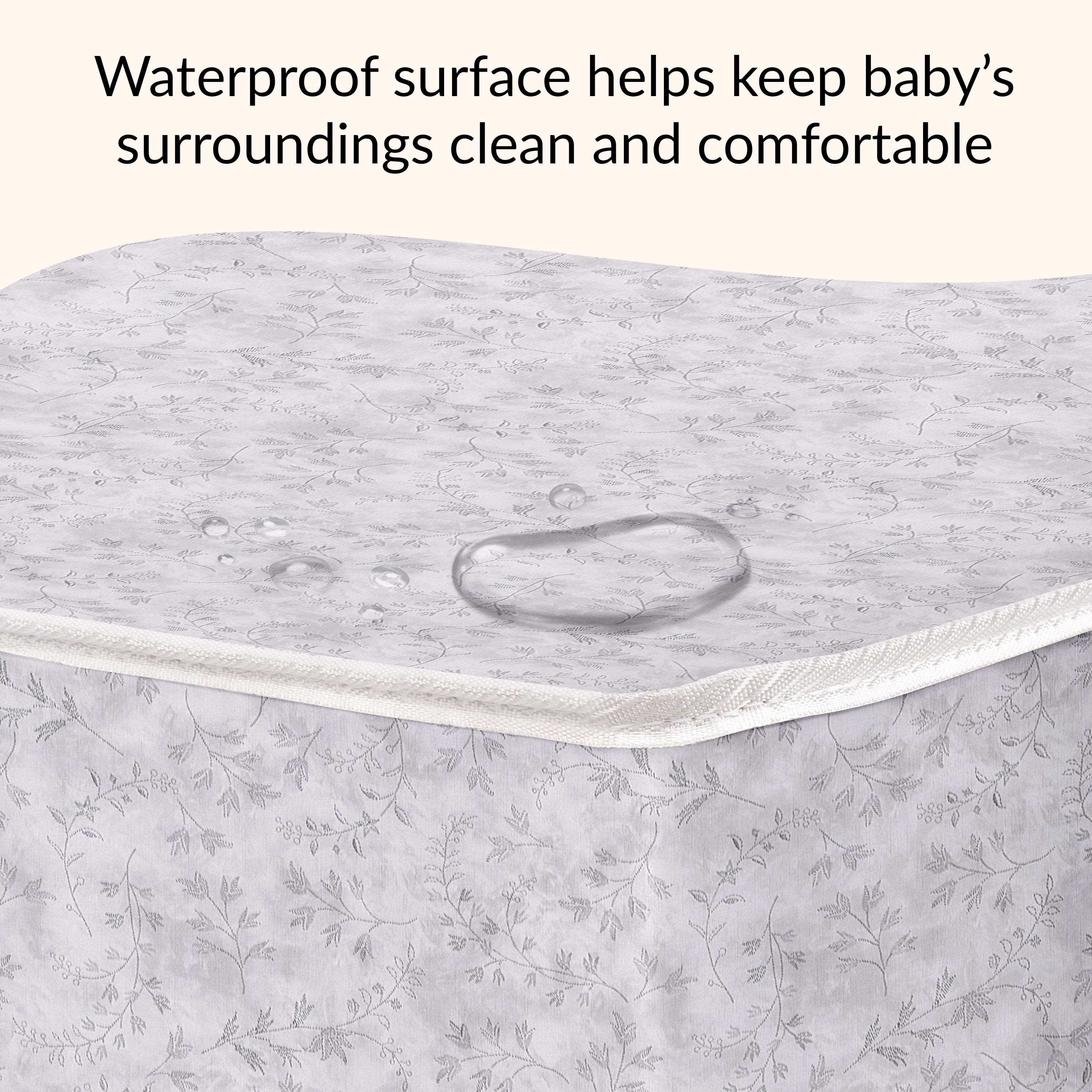 Dream On Me Nirvana 6” 96-Coil Inner Spring Crib & Toddler Mattress | Waterproof Vinyl Cover | Greenguard Gold Certified |10-Year Manufacturer Warranty | Grey Leaf