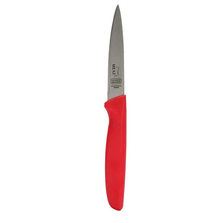 Meat Red 3” Paring Knife - Sharp Kitchen Knife - Ergonomic Handle, Pointed  Tip - Color Coded Kitchen Tools by The Kosher Cook