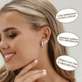 thumbnail image 2 of 3Pairs Gold Hoop Earrings Set for Women Chunky Gold Silver Earring 14K Gold Filled Hypoallergenic Small Huggie Hoops Lightweight Tiny Thick Trendy Hoop Earrings Stacks for Multiple Piercing, 2 of 12