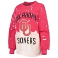 thumbnail image 2 of Women's Gameday Couture Crimson Oklahoma Sooners Twice As Nice Faded Dip-Dye Pullover Long Sleeve Top, 2 of 3