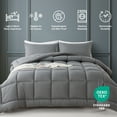 thumbnail image 2 of Twin Size 2-Piece All-Season Down Alternative Comforter Set Dark Gray | Comforter + Pillow Cases Bedding Set | Hotel Grade Bed in a Bag by KINMEROOM, 2 of 6