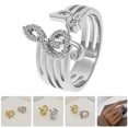 thumbnail image 3 of Miangastore 1Set Silver Alloy Adjustable Musical Note Ring for Women Party Decorative, 3 of 8