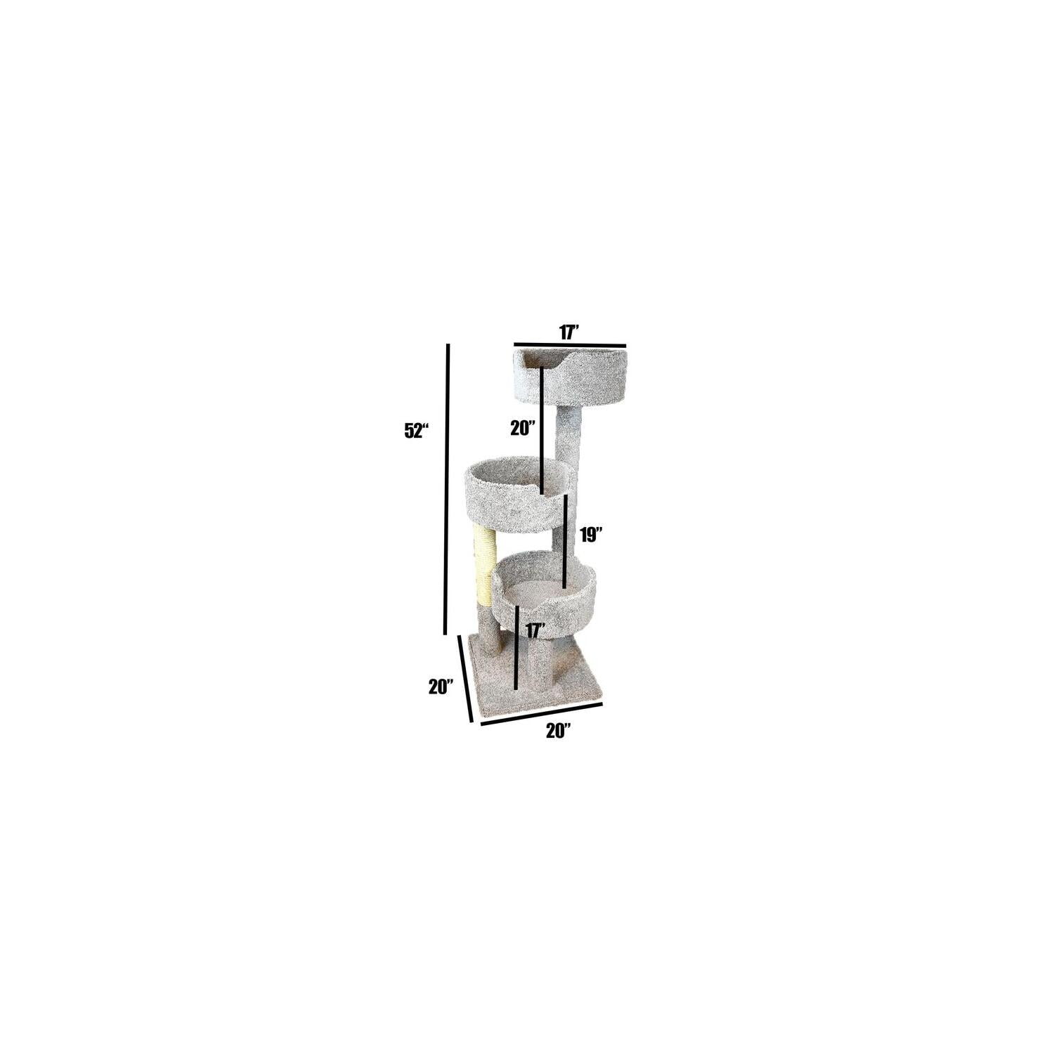 New Cat Condos 52-in Cat Tree & Condo Scratching Post Tower, Brown