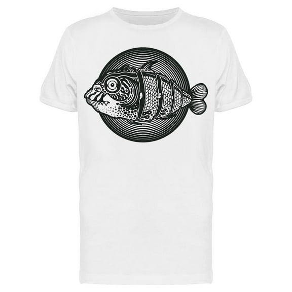 Hand Drawn Fish, Cut Into Slices T-Shirt Men -Image by Shutterstock, Male Small