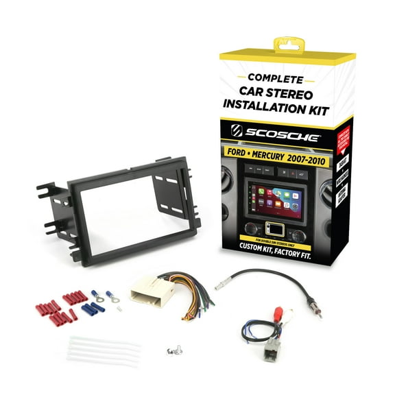 Scosche ICFD6BN Double DIN Dash Kit Compatible with Select 2007-2010 Ford and Mercury Vehicles