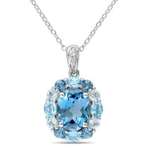 Everly Women's"5.3CT TGW Blue Topaz Sterling Silver Pendant