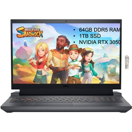 Dell G15 15.6 in Gaming Laptop, AMD Ryzen 5 7640HS, 64GB RAM, 1TB SSD, Dark Shadow Gray