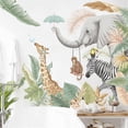 thumbnail image 2 of Rainforest Wall Decals Giraffe Elephant Monkey Zebra Wall Stickers For Bedroom Living Room Kid's Room Kindergarten, Art Window Door Cabinet Corridor W, 2 of 5